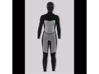 SISSTR Evolution 7 SEAS 5.4mm Eco Wetsuit Chest Zip neoprene hooded for woman Fullsuit black size 4