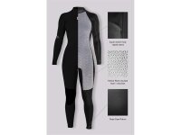 SISSTR Evolution 7 SEAS 5.4mm Eco Wetsuit Chest Zip neoprene hooded for woman Fullsuit black size 10