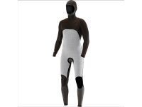 VISSLA 7 SEAS 6.5mm Neopren Wetsuit Fullsuit mit Haube und Chest Zip in schwarz Größe MT