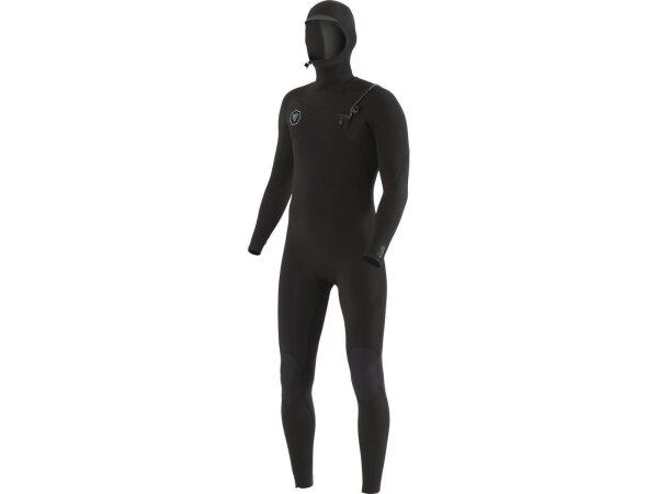 VISSLA 7 SEAS 6.5mm Neoprene hooded Wetsuit Fullsuit with Chest Zip black size LS
