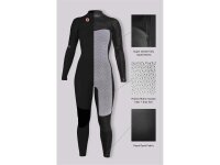 SISSTR Evolution Seven Seas 4.3mm neoprene wetsuit chest zip women black size 14