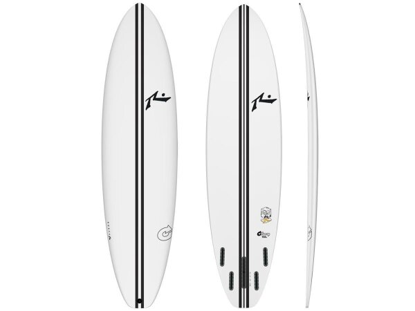 Surfboard RUSTY Egg Not Quad Single Fin TEC 7.6 - 57 Liter-hvid