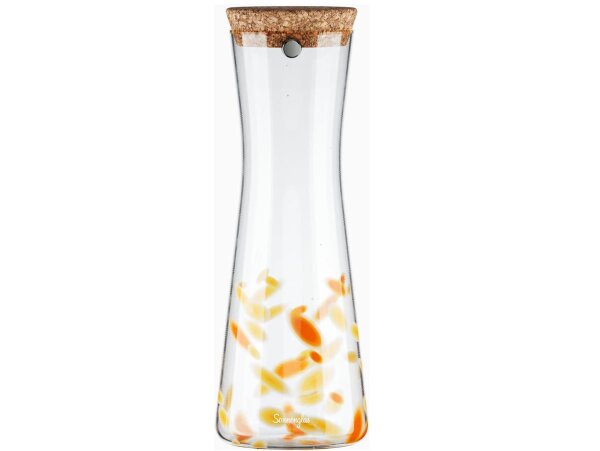 SONNENGLAS® Lichtkaraffe 1000ml 1000ml-C1-Orange Speckles Edition-Kork Deckel